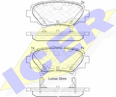 Icer 182169 - Brake Pad Set, disc brake autospares.lv