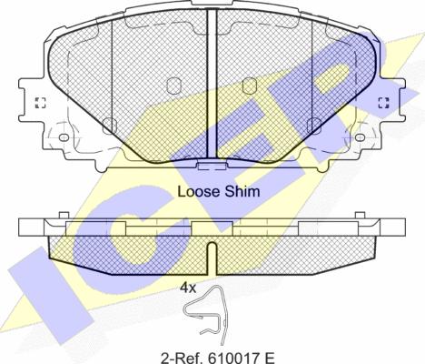 Icer 182168 - Brake Pad Set, disc brake autospares.lv