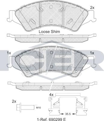 Icer 182109LM - Brake Pad Set, disc brake autospares.lv