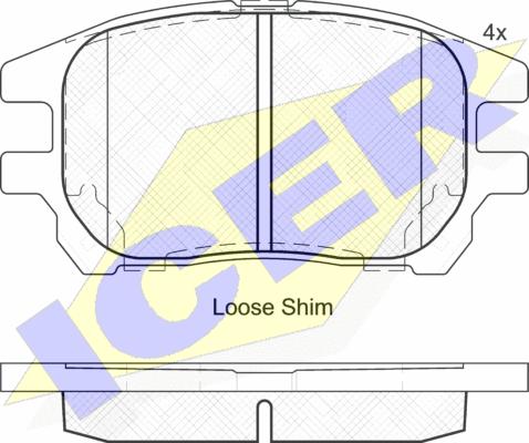 Icer 182107 - Brake Pad Set, disc brake autospares.lv