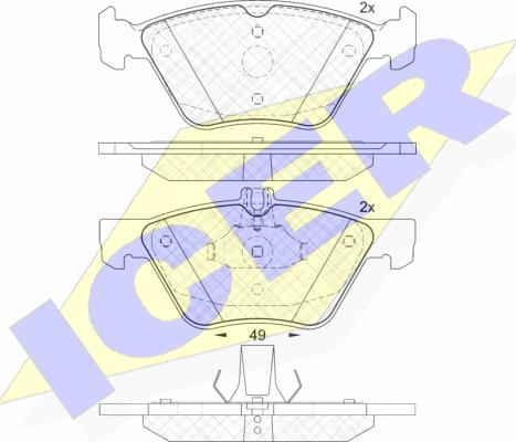 Icer 182114 - Brake Pad Set, disc brake autospares.lv