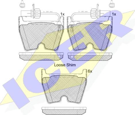 Icer 182113 - Brake Pad Set, disc brake autospares.lv