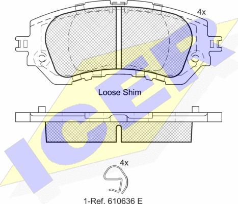 Icer 182180 - Brake Pad Set, disc brake autospares.lv