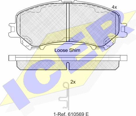 Icer 182181-200 - Brake Pad Set, disc brake autospares.lv