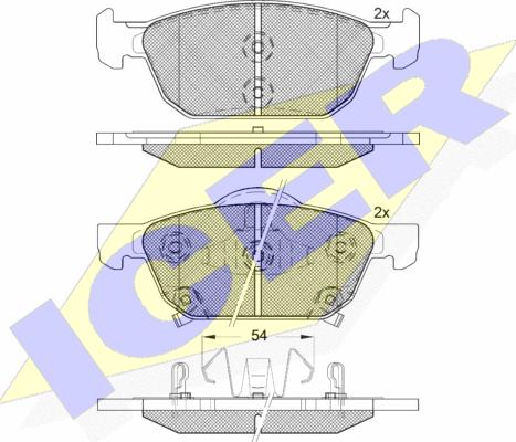 Icer 182183 - Brake Pad Set, disc brake autospares.lv