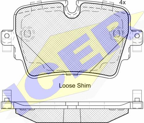 Icer 182187 - Brake Pad Set, disc brake autospares.lv