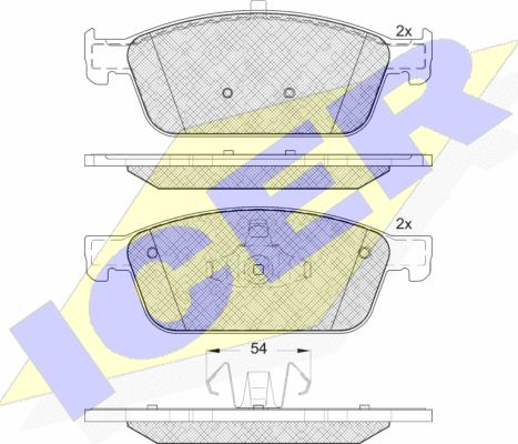 Icer 182134 - Brake Pad Set, disc brake autospares.lv