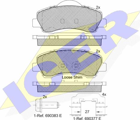 Icer 182131-067 - Brake Pad Set, disc brake autospares.lv