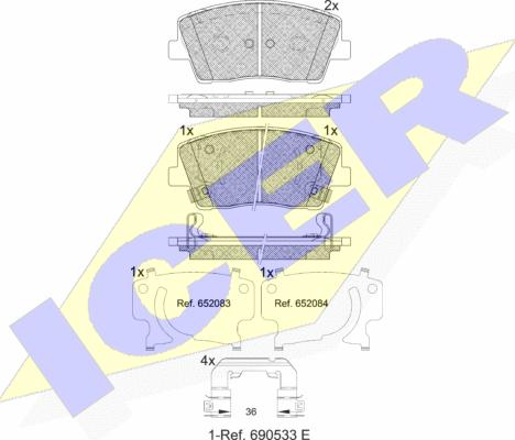 Icer 182368 - Brake Pad Set, disc brake autospares.lv