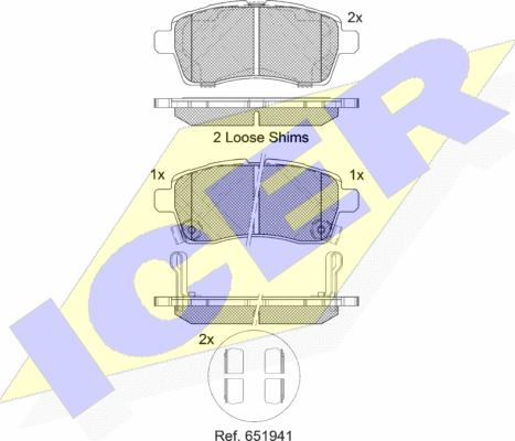Icer 182305 - Brake Pad Set, disc brake autospares.lv