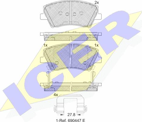 Icer 182314 - Brake Pad Set, disc brake autospares.lv