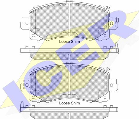 Icer 182313 - Brake Pad Set, disc brake autospares.lv