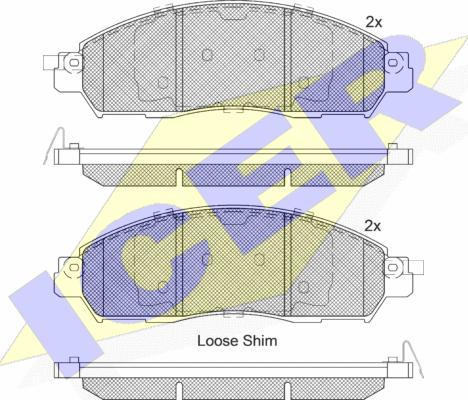 Icer 182249 - Brake Pad Set, disc brake autospares.lv