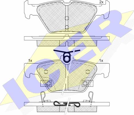 Icer 182242 - Brake Pad Set, disc brake autospares.lv