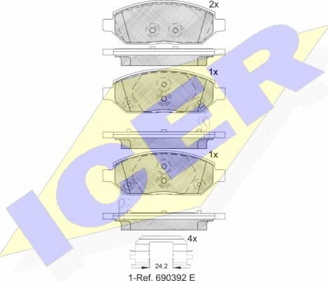 Icer 182264 - Brake Pad Set, disc brake autospares.lv