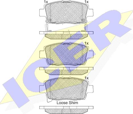 Icer 182205 - Brake Pad Set, disc brake autospares.lv