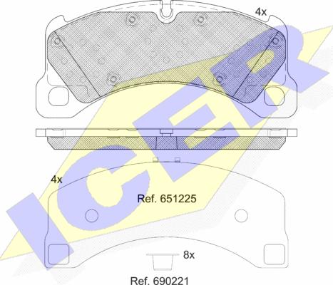 Icer 182206-208 - Brake Pad Set, disc brake autospares.lv