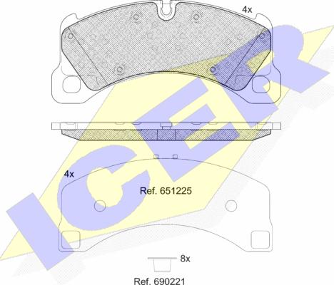 Icer 182206 - Brake Pad Set, disc brake autospares.lv