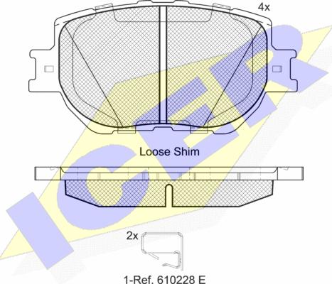 Icer 182200 - Brake Pad Set, disc brake autospares.lv