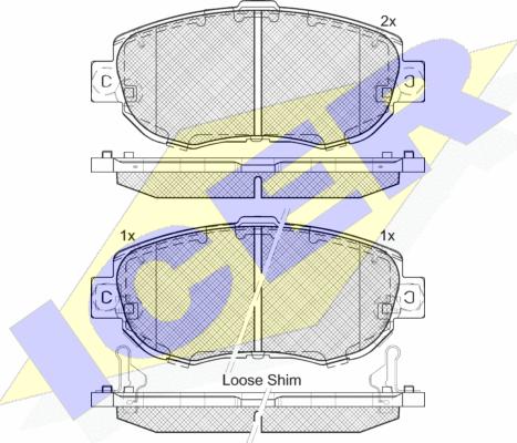 Icer 182203 - Brake Pad Set, disc brake autospares.lv