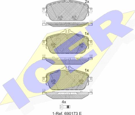 Icer 182212 - Brake Pad Set, disc brake autospares.lv