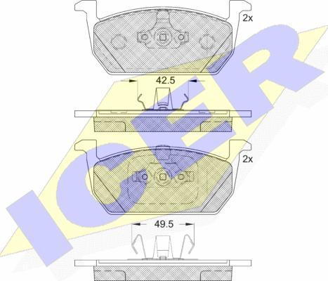 Icer 182285 - Brake Pad Set, disc brake autospares.lv