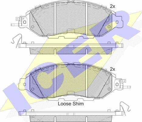 Icer 182234 - Brake Pad Set, disc brake autospares.lv