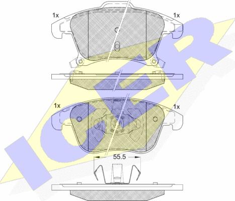 Icer 182231 - Brake Pad Set, disc brake autospares.lv