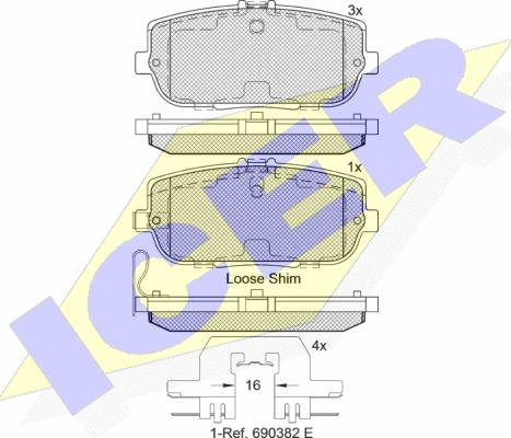 Icer 182229 - Brake Pad Set, disc brake autospares.lv