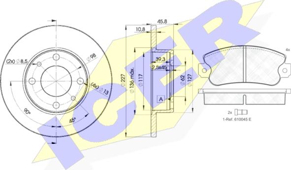 Icer 30418-5812 - Brake Set, disc brakes autospares.lv