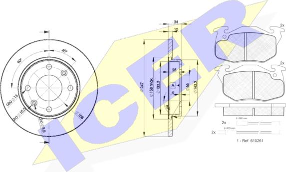 Icer 30864-4689 - Brake Set, disc brakes autospares.lv