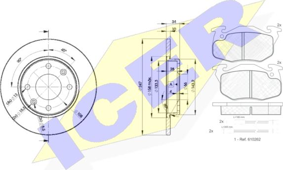 Icer 30866-4689 - Brake Set, disc brakes autospares.lv