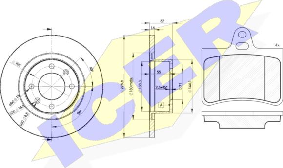 Icer 31407-4754 - Brake Set, disc brakes autospares.lv