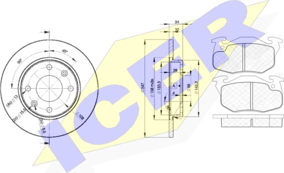 Icer 31120-4689 - Brake Set, disc brakes autospares.lv