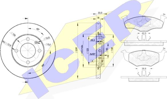 Icer 31178-5303 - Brake Set, disc brakes autospares.lv