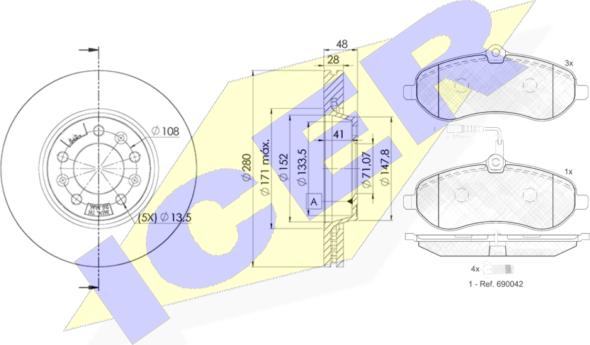 Icer 31802-5624 - Brake Set, disc brakes autospares.lv