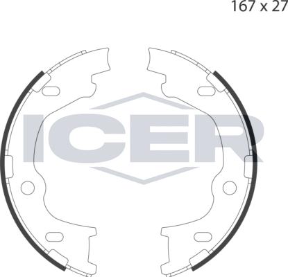 Icer 79PB4050 C - Brake Shoe Set, parking brake autospares.lv