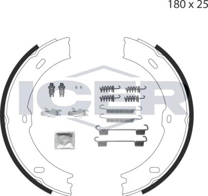 Icer 79PB4009 C - Brake Shoe Set, parking brake autospares.lv