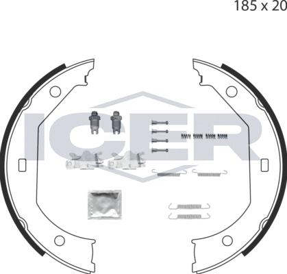 Icer 79PB4004 C - Brake Shoe Set, parking brake autospares.lv