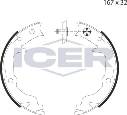 Icer 79PB4033 C - Brake Shoe Set, parking brake autospares.lv