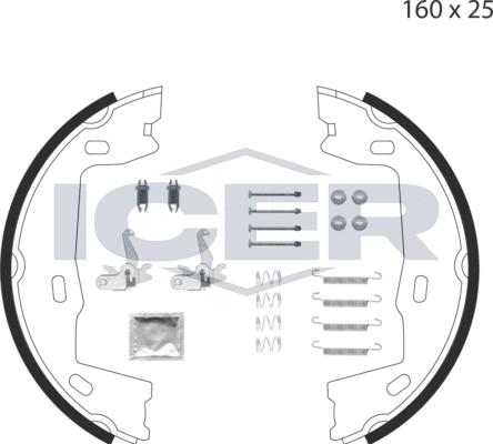 Icer 79PB4021 C - Brake Shoe Set, parking brake autospares.lv