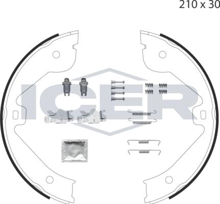 Icer 79PB4028 C - Brake Shoe Set, parking brake autospares.lv