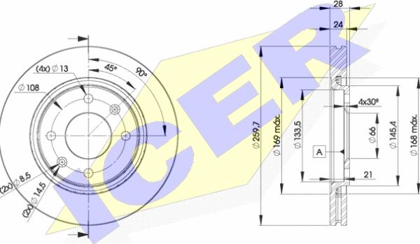 Icer 78BD9406-2 - Brake Disc autospares.lv