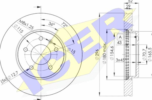 Icer 78BD9048-2 - Brake Disc autospares.lv