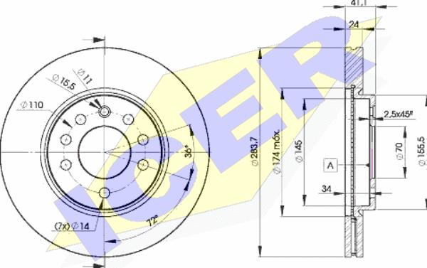 Icer 78BD9047-2 - Brake Disc autospares.lv