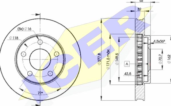 Icer 78BD9057-2 - Brake Disc autospares.lv