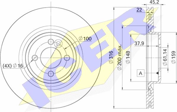 Icer 78BD9065-2 - Brake Disc autospares.lv