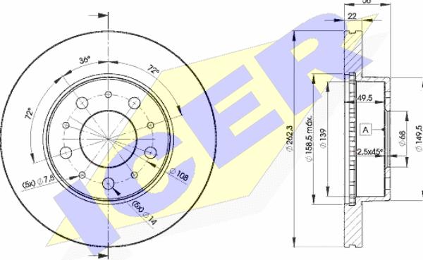 Icer 78BD9063-2 - Brake Disc autospares.lv