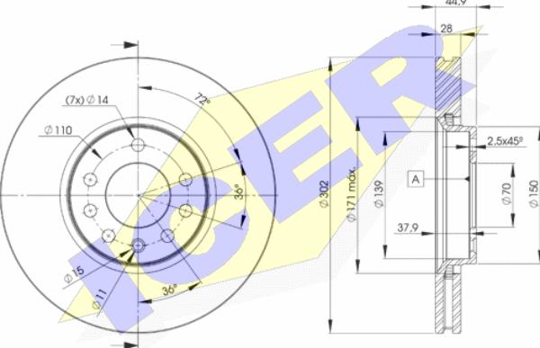 Icer 78BD9004-2 - Brake Disc autospares.lv