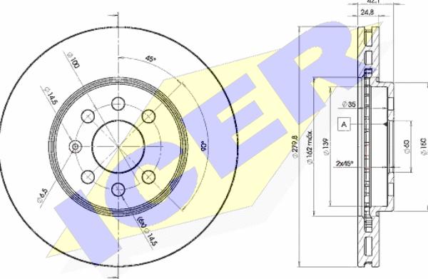 Icer 78BD9001-2 - Brake Disc autospares.lv